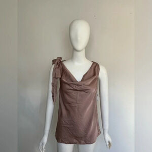 Gap Brown Bow Accent Tank Top Size Extra Small  Silky Feels NWT XS